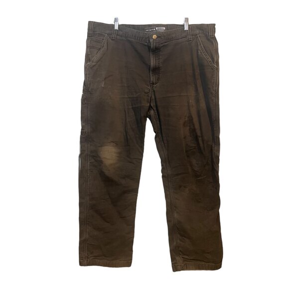 Carhartt Other - Carhartt Grey Rugged Flex Relaxed Fit Flannel-Lined Utility Work Pant Size 42x30